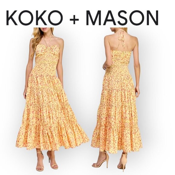 Romantic Floral Tiered Cotton Maxi Dress by Nordstrom size S - Picture 11 of 11